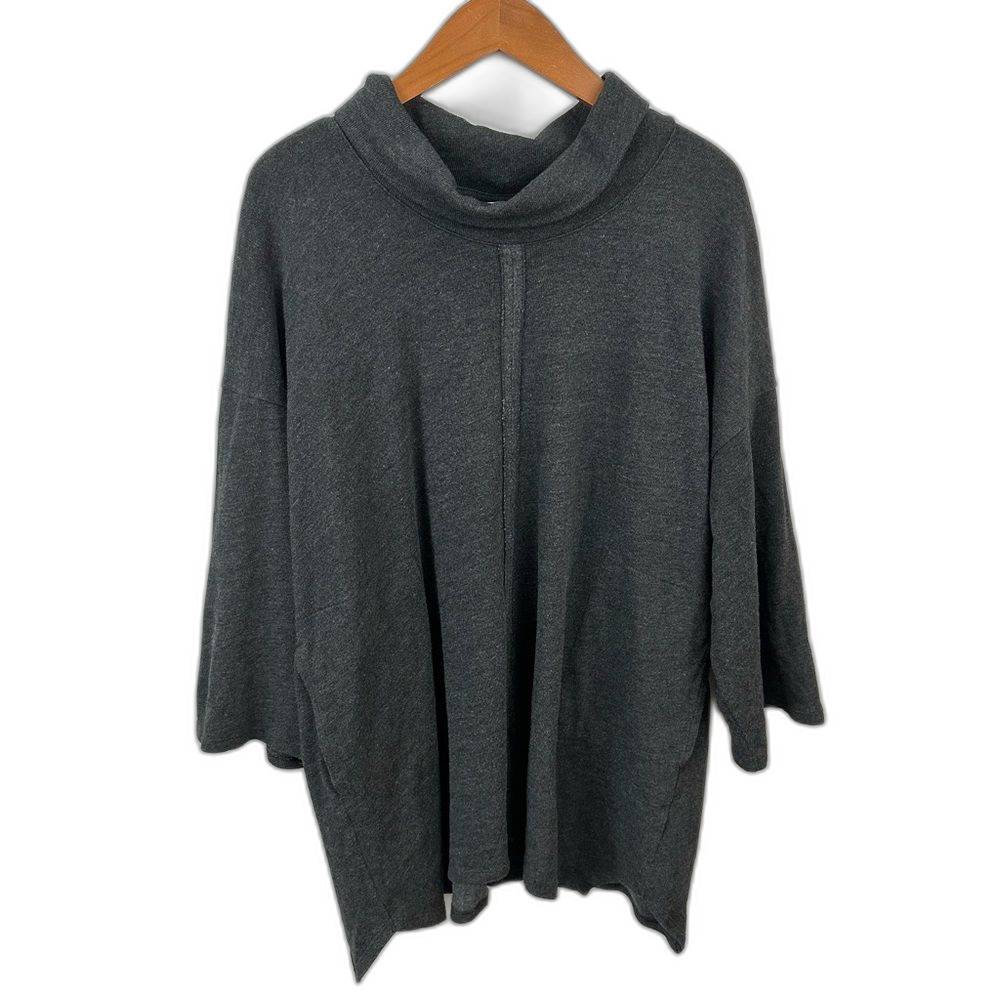 Pure Jill By J. Jill Charcoal Grey Oversized Tunic Sweater Size Medium Winter